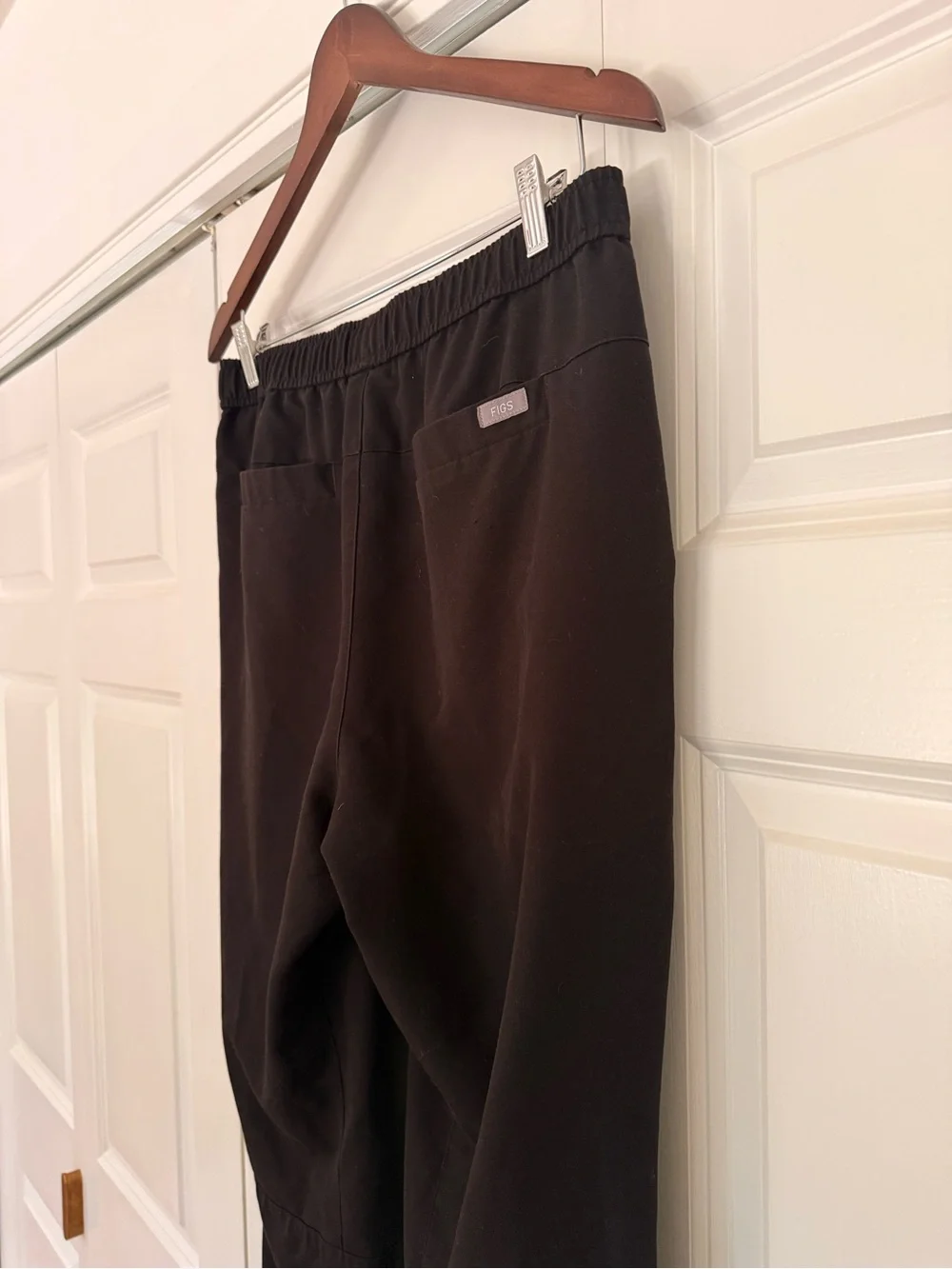 Figs Men's Black Joggers with White Drawstring